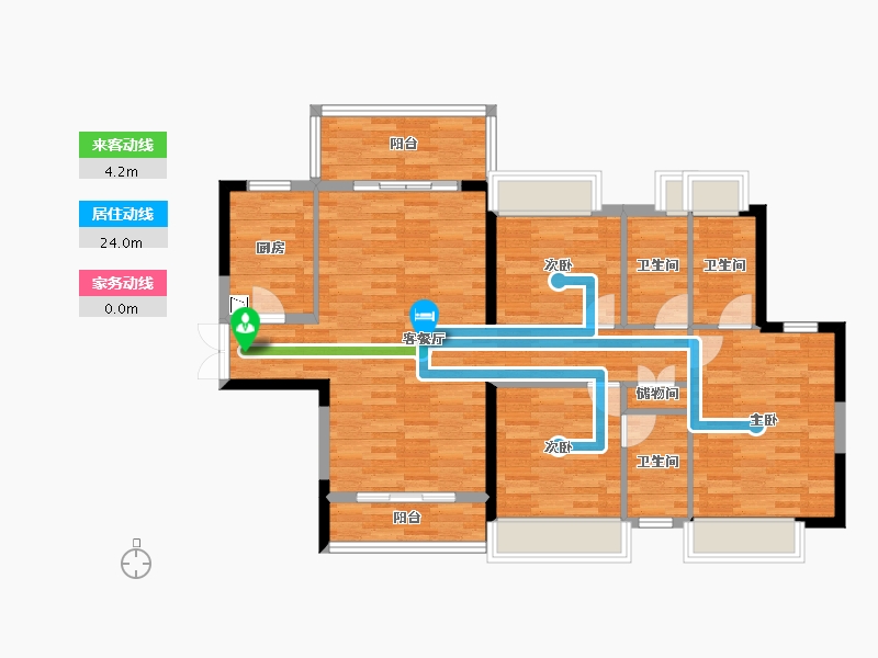 湖南省-长沙市-宁邦广场-100.48-户型库-动静线