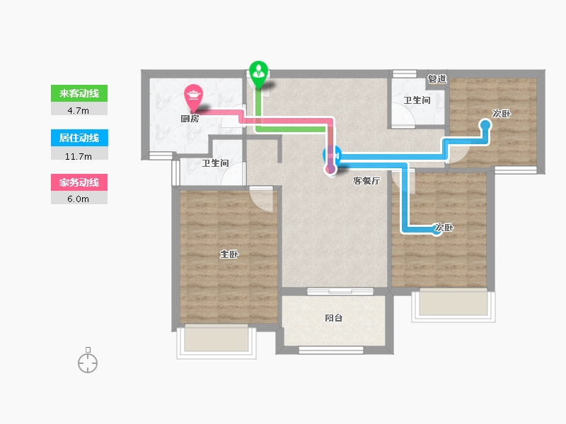 福建省-厦门市-国贸天成　94m²-75.21-户型库-动静线