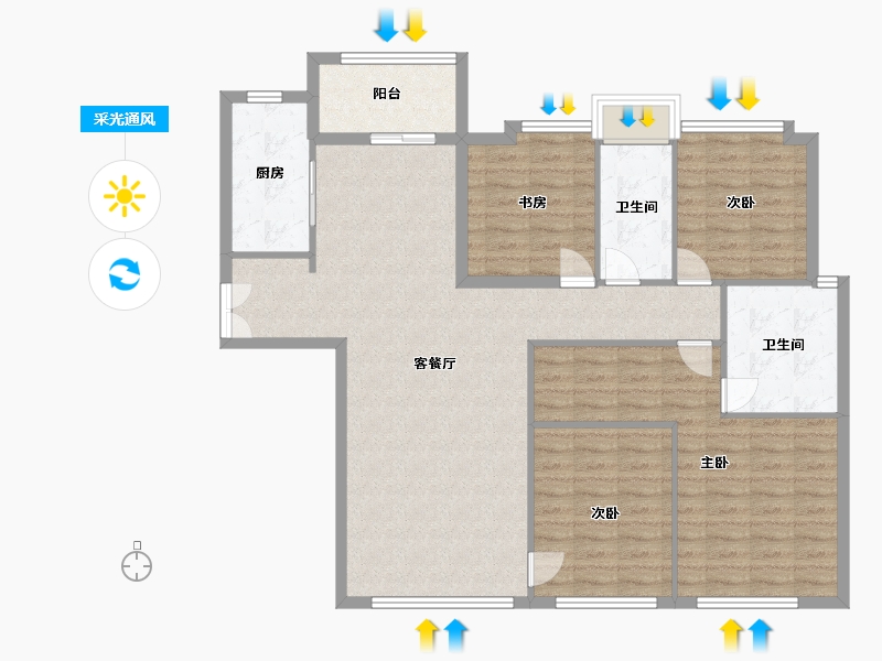 福建省-厦门市-中骏天宸11,12150m²-120.00-户型库-采光通风