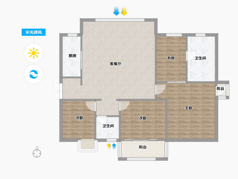 福建省-厦门市-海尔产城创华玺C4号楼,A9栋,A9号楼140m²-112.32-户型库-采光通风