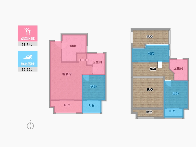 福建省-厦门市-融侨观邸1号楼,2号楼,3号122m²-125.87-户型库-动静分区