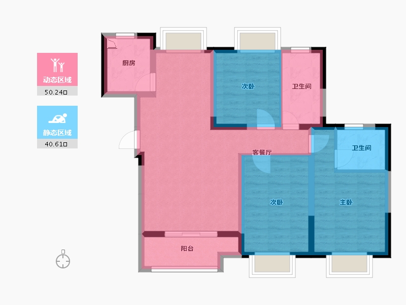 福建省-厦门市-住宅莲花国际2地块A,B,4地块A,B116m²-80.24-户型库-动静分区