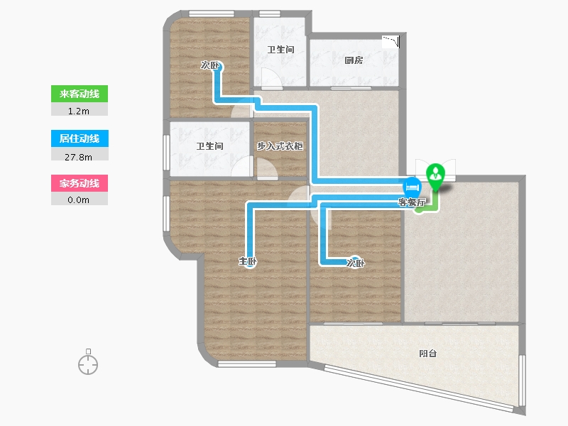 福建省-厦门市-金都海尚国际8号楼195m²-134.04-户型库-动静线