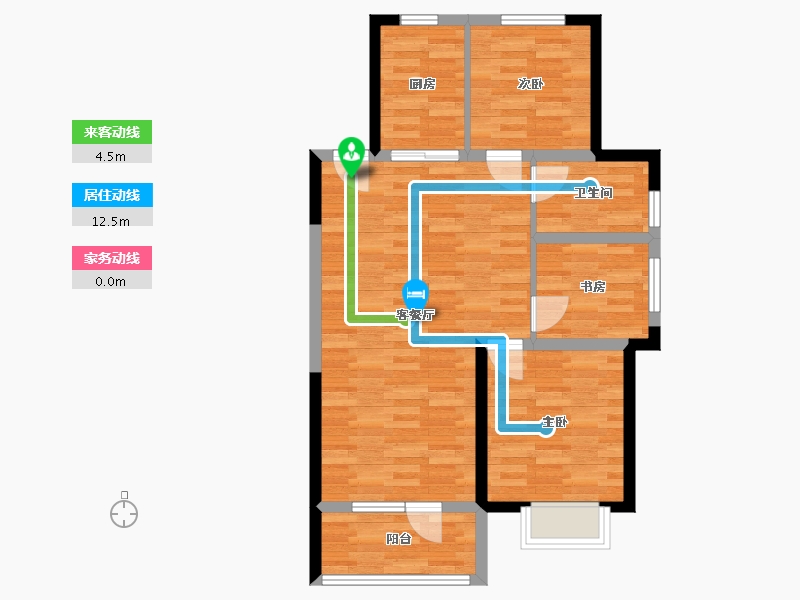 山东省-青岛市-鑫江花漾里-73.00-户型库-动静线