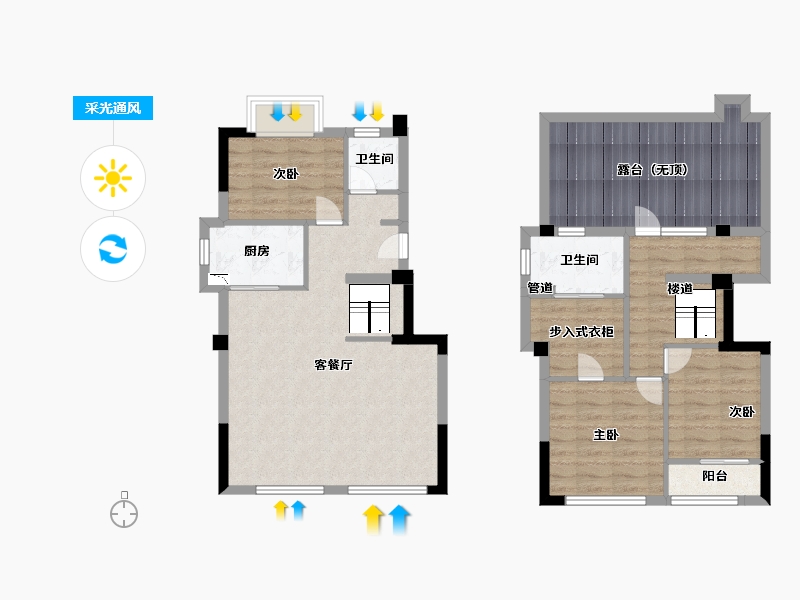 福建省-厦门市-IOI棕榈国际住区5号楼125m²-100.00-户型库-采光通风