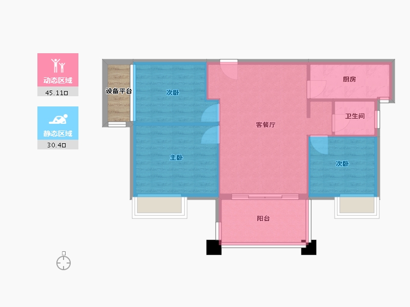 福建省-厦门市-阳光城文澜府10,12,13号楼B户型89m²-71.20-户型库-动静分区