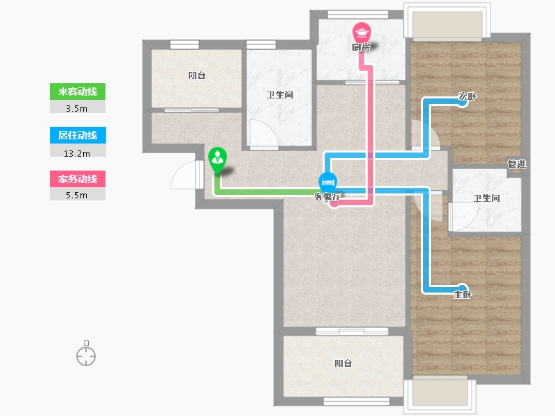 福建省-厦门市-国贸天成94m²-75.19-户型库-动静线