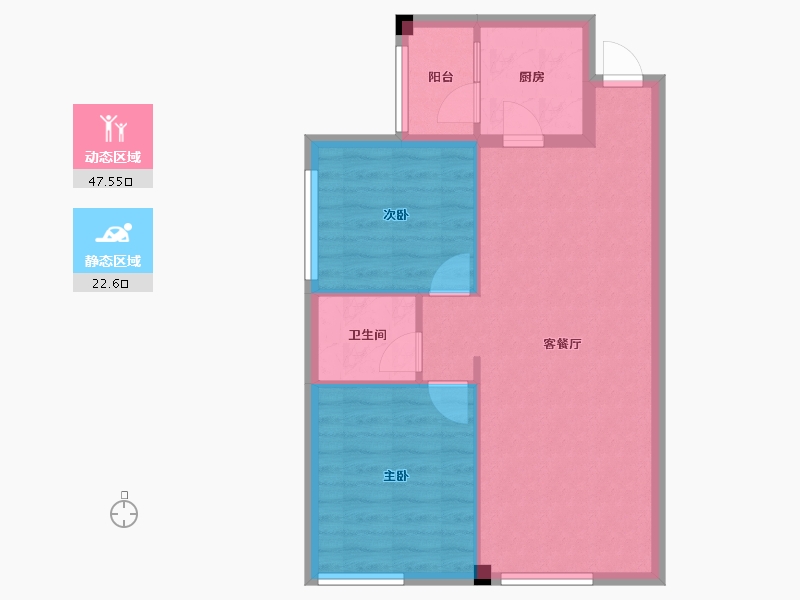 四川省-成都市-慧生时代广场83m²-63.44-户型库-动静分区