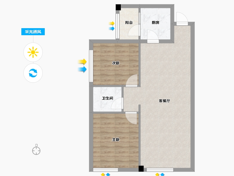 四川省-成都市-慧生时代广场83m²-63.44-户型库-采光通风