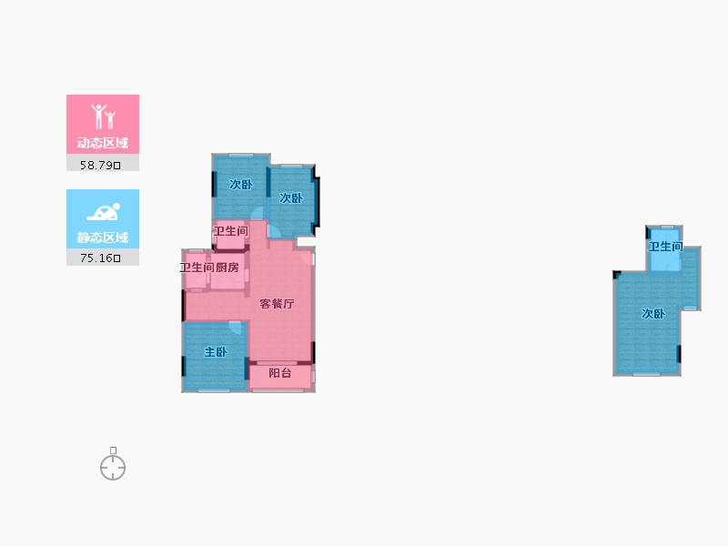 四川省-成都市-首开龙湖景粼玖序建面156m²-119.25-户型库-动静分区