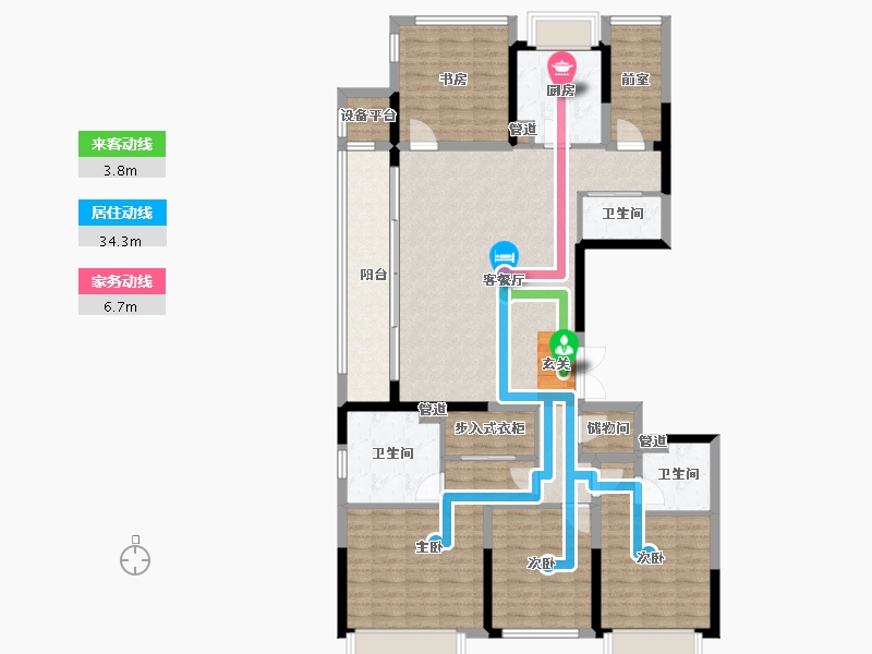 浙江省-杭州市-中冶锦绣华府C2169m²-136.83-户型库-动静线