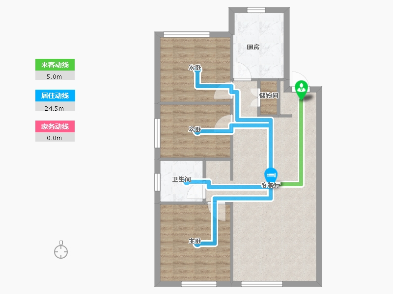 辽宁省-沈阳市-保利中粮堂悦柳林一街61-3号楼（20号楼）95m²-71.92-户型库-动静线