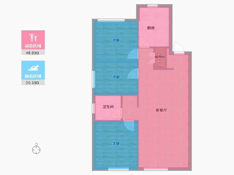 辽宁省-沈阳市-保利中粮堂悦柳林一街61-3号楼（20号楼）95m²-71.92-户型库-动静分区