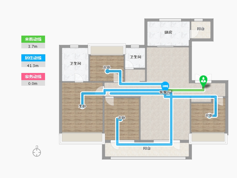 辽宁省-沈阳市-保利中粮堂悦柳林一街（12,11,17）栋162m²-124.93-户型库-动静线