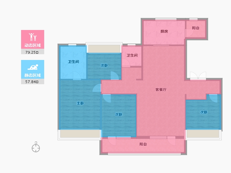 辽宁省-沈阳市-保利中粮堂悦柳林一街（12,11,17）栋162m²-124.93-户型库-动静分区