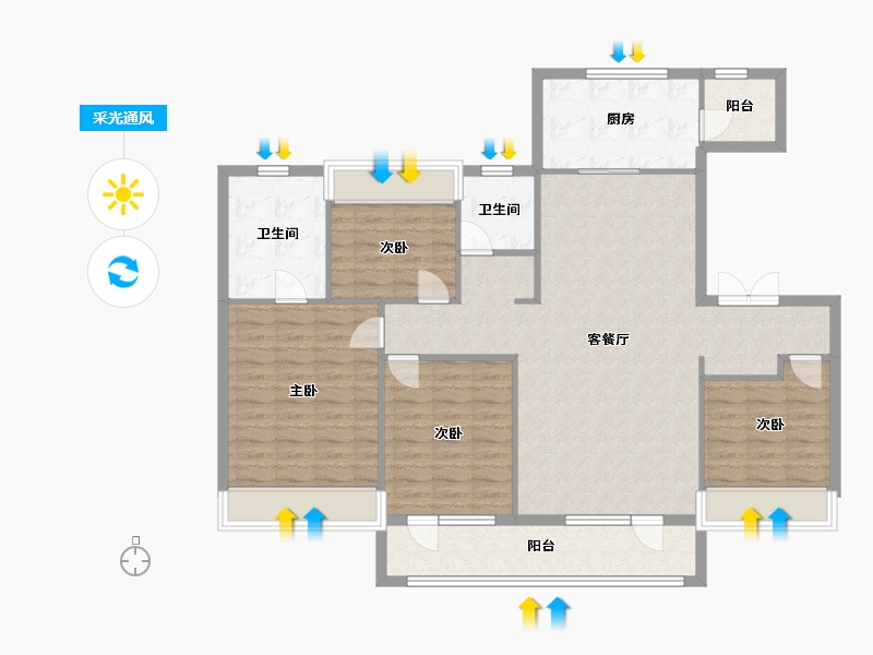 辽宁省-沈阳市-保利中粮堂悦柳林一街（12,11,17）栋162m²-124.93-户型库-采光通风