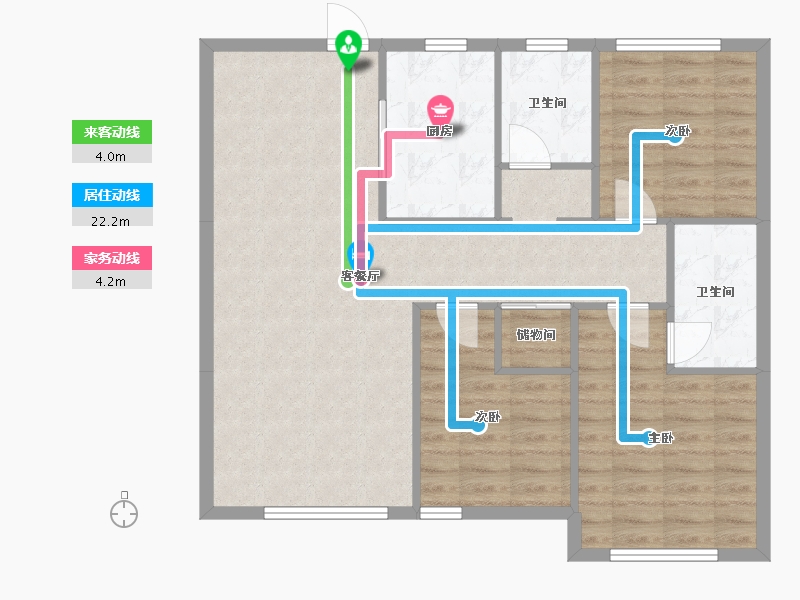 辽宁省-沈阳市-保利中粮堂悦柳林一街61-3号楼（20号楼）120m²-88.99-户型库-动静线