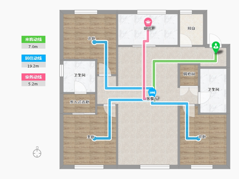 辽宁省-沈阳市-保利中粮堂悦柳林一街63-2号楼（15号楼）130m²-96.24-户型库-动静线