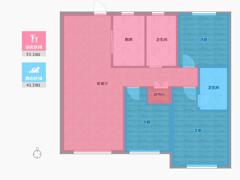 辽宁省-沈阳市-保利中粮堂悦柳林一街67-3号（8）116m²-85.14-户型库-动静分区