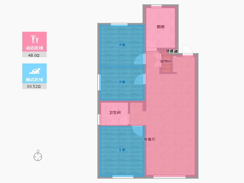 辽宁省-沈阳市-保利中粮堂悦柳林一街67-3号（8）94m²-70.11-户型库-动静分区