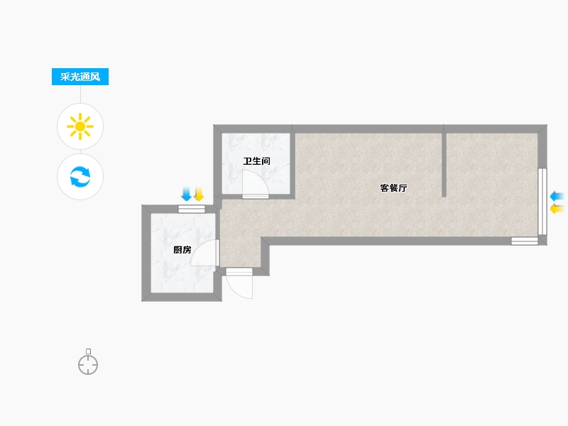 辽宁省-沈阳市-南华中环广场银元街28-1号（A）51m²-33.80-户型库-采光通风