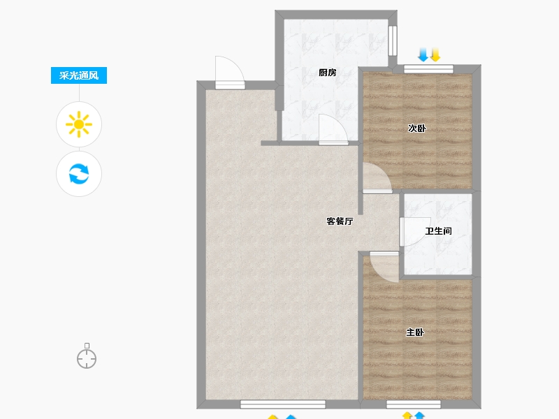 辽宁省-沈阳市-颐盛壹号公馆大东区津桥路（13,12）号楼92m²-73.20-户型库-采光通风