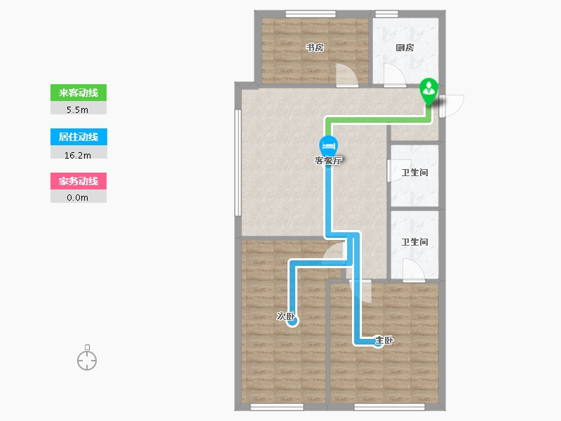 辽宁省-沈阳市-颐盛壹号公馆大东区津桥路（4,13,12）号楼111m²-88.80-户型库-动静线