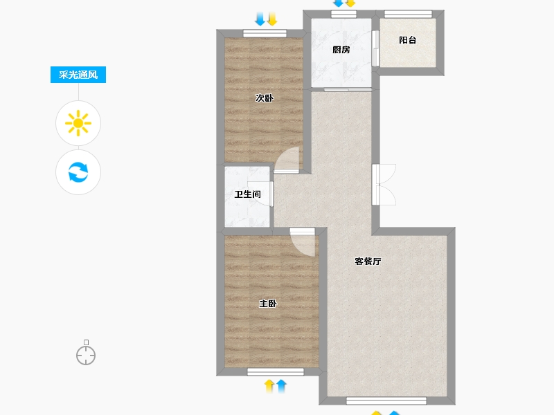 吉林省-长春市-兴泰东郡天著-62.41-户型库-采光通风