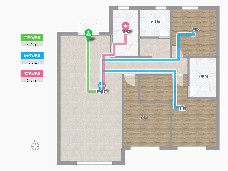 辽宁省-沈阳市-颐盛壹号公馆大东区津桥路104-5号楼（4号楼）118m²-94.40-户型库-动静线