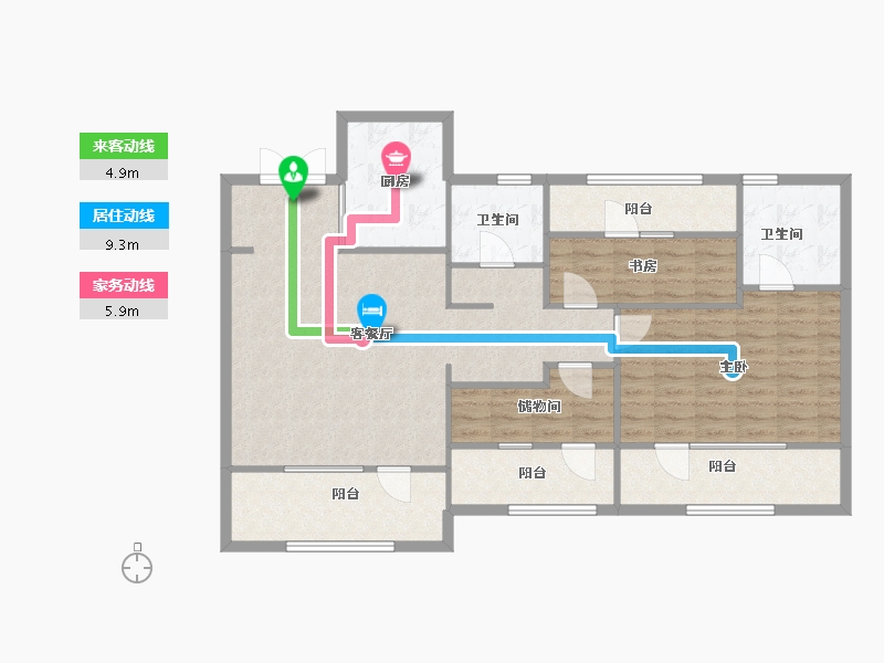 辽宁省-沈阳市-颐盛壹号公馆大东区津桥路(10,11,6,7)号楼141m²-112.80-户型库-动静线