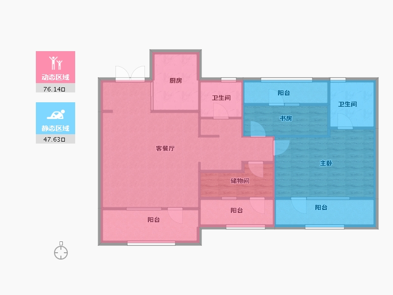 辽宁省-沈阳市-颐盛壹号公馆大东区津桥路(10,11,6,7)号楼141m²-112.80-户型库-动静分区