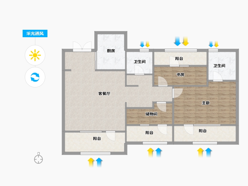 辽宁省-沈阳市-颐盛壹号公馆大东区津桥路(10,11,6,7)号楼141m²-112.80-户型库-采光通风