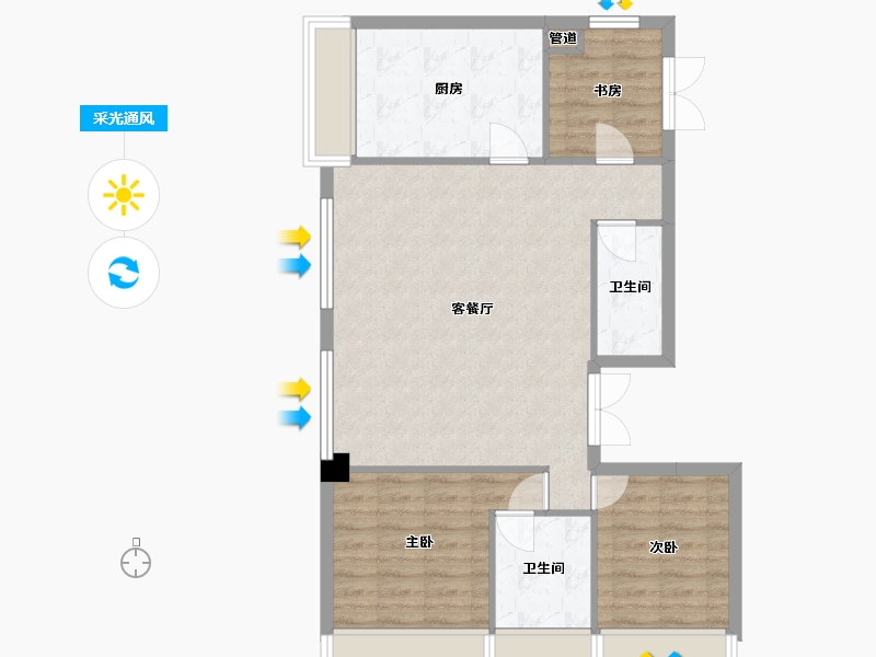 辽宁省-沈阳市-国瑞熙悦115m²-81.00-户型库-采光通风