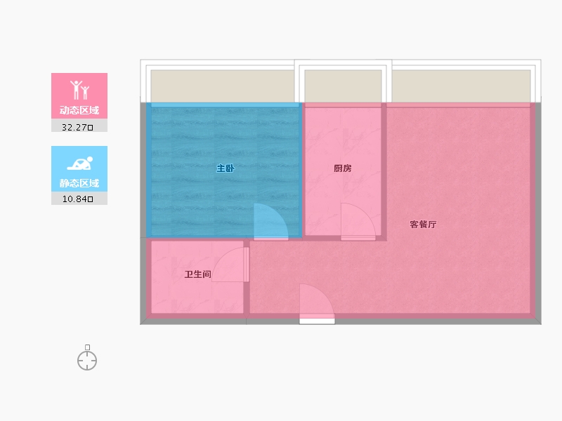 辽宁省-沈阳市-国瑞熙悦58m²-38.84-户型库-动静分区