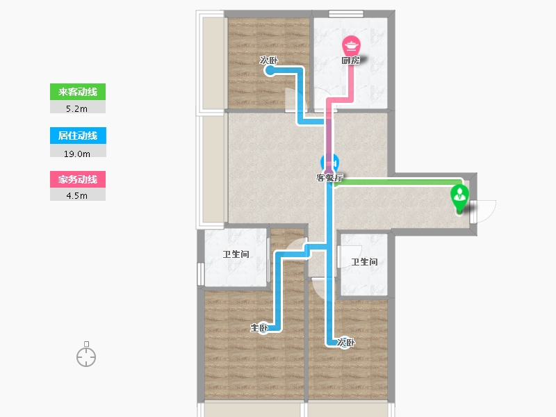 辽宁省-沈阳市-国瑞熙悦117m²-76.97-户型库-动静线