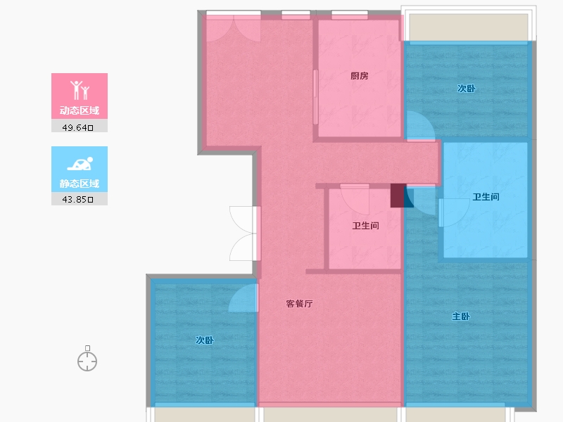 辽宁省-沈阳市-国瑞熙悦120m²-85.09-户型库-动静分区