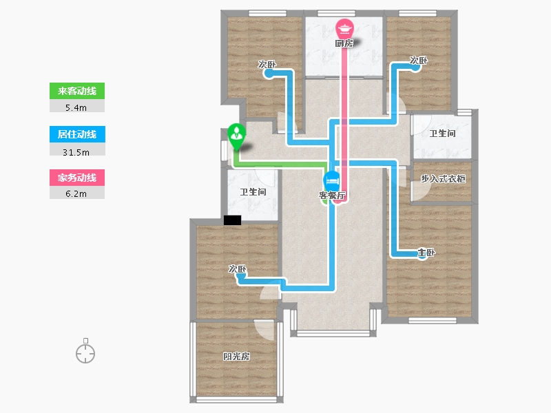 辽宁省-沈阳市-国瑞熙悦131m²-117.44-户型库-动静线