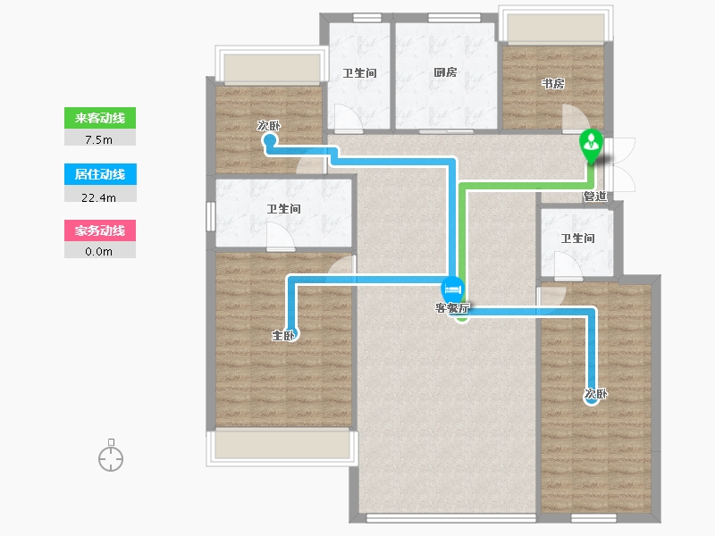 辽宁省-沈阳市-金地半山麓东望一街（G9,G1,G15）号楼140m²-129.40-户型库-动静线