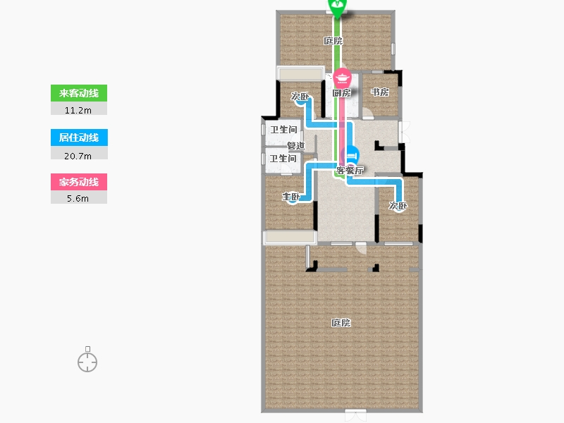 辽宁省-沈阳市-金地半山麓东望一街(G4,G6,G5,G8)号楼140m²-251.08-户型库-动静线