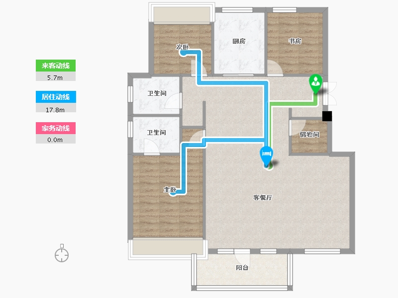 辽宁省-沈阳市-金地半山麓东望一街(G4,G6,G5,G8)号楼130m²-110.20-户型库-动静线