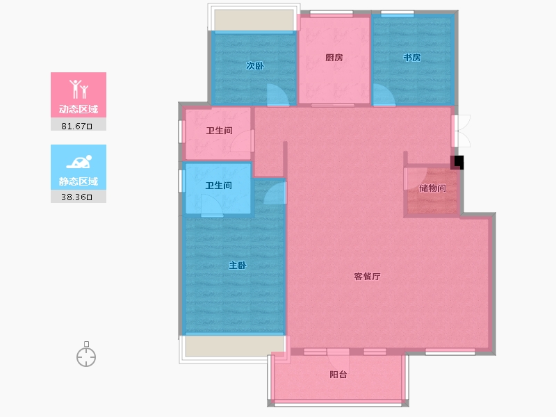 辽宁省-沈阳市-金地半山麓东望一街(G4,G6,G5,G8)号楼130m²-110.20-户型库-动静分区