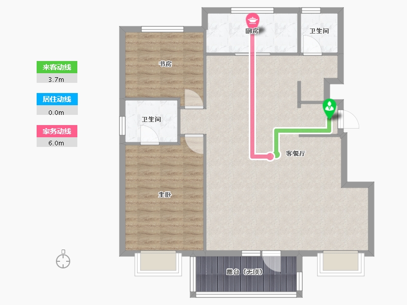 辽宁省-沈阳市-金地朗悦轩旺二路(G1,G2,G3,G8)号楼115m²-95.06-户型库-动静线