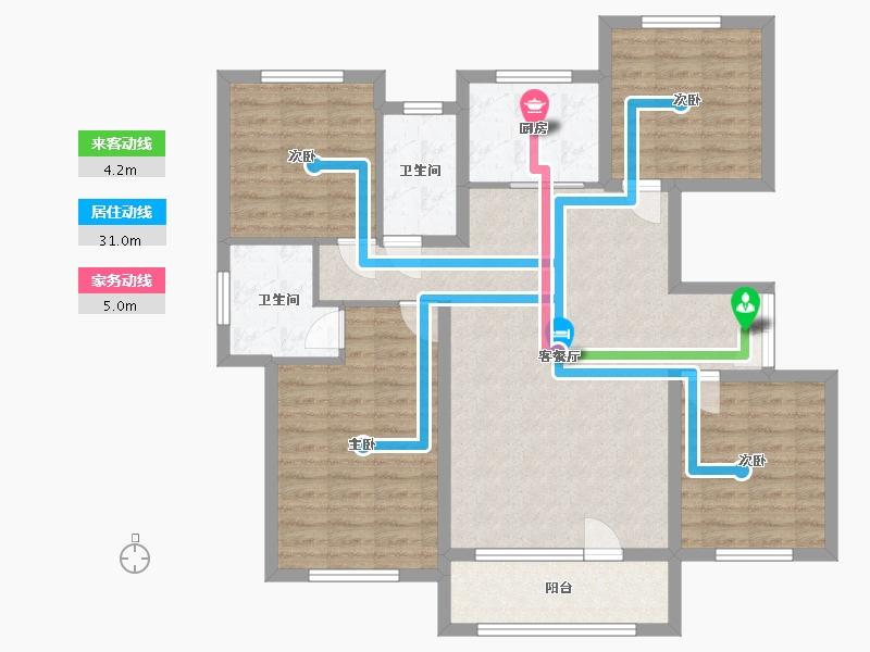 山东省-潍坊市-鲁发公园道1号-104.82-户型库-动静线