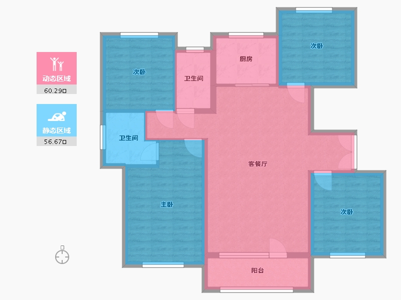 山东省-潍坊市-鲁发公园道1号-104.82-户型库-动静分区