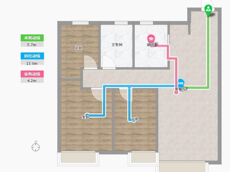 辽宁省-沈阳市-美的东堂轩兴路63号（5）102m²-70.55-户型库-动静线