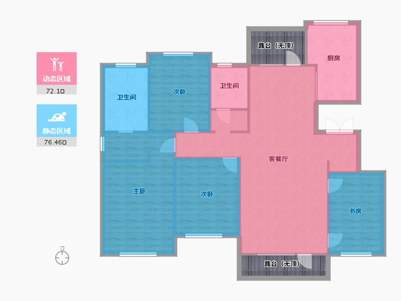 辽宁省-沈阳市-富海澜湾半岛长白南路（A8,A2,A5)号楼175m²-148.11-户型库-动静分区