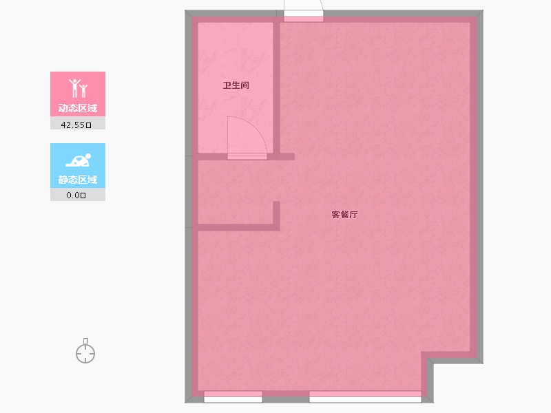 辽宁省-沈阳市-格林玫瑰湾58m²-38.91-户型库-动静分区