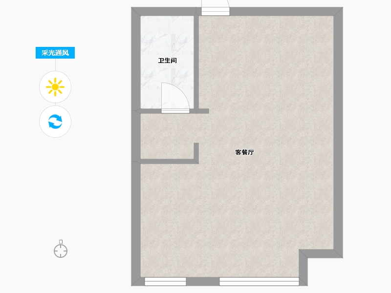 辽宁省-沈阳市-格林玫瑰湾58m²-38.91-户型库-采光通风