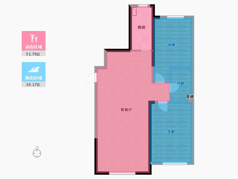 辽宁省-沈阳市-中南上悦城北海街（2,1）号楼99m²-79.21-户型库-动静分区