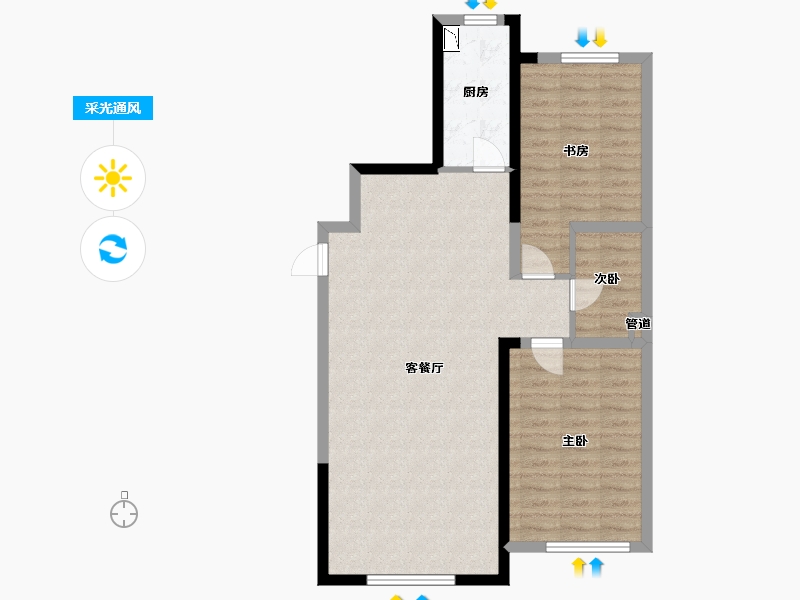 辽宁省-沈阳市-中南上悦城北海街（2,1）号楼99m²-79.21-户型库-采光通风